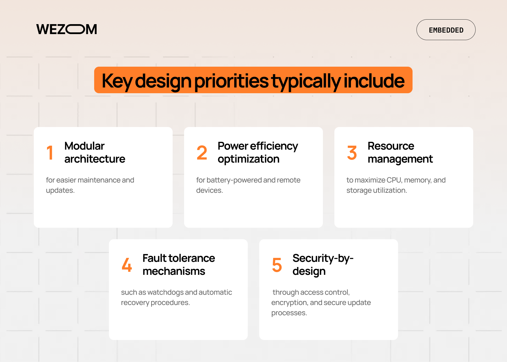 Key design priorities for embedded linux software development including modular architecture and security-by-design Key design priorities for embedded linux software development including modular architecture and security-by-design